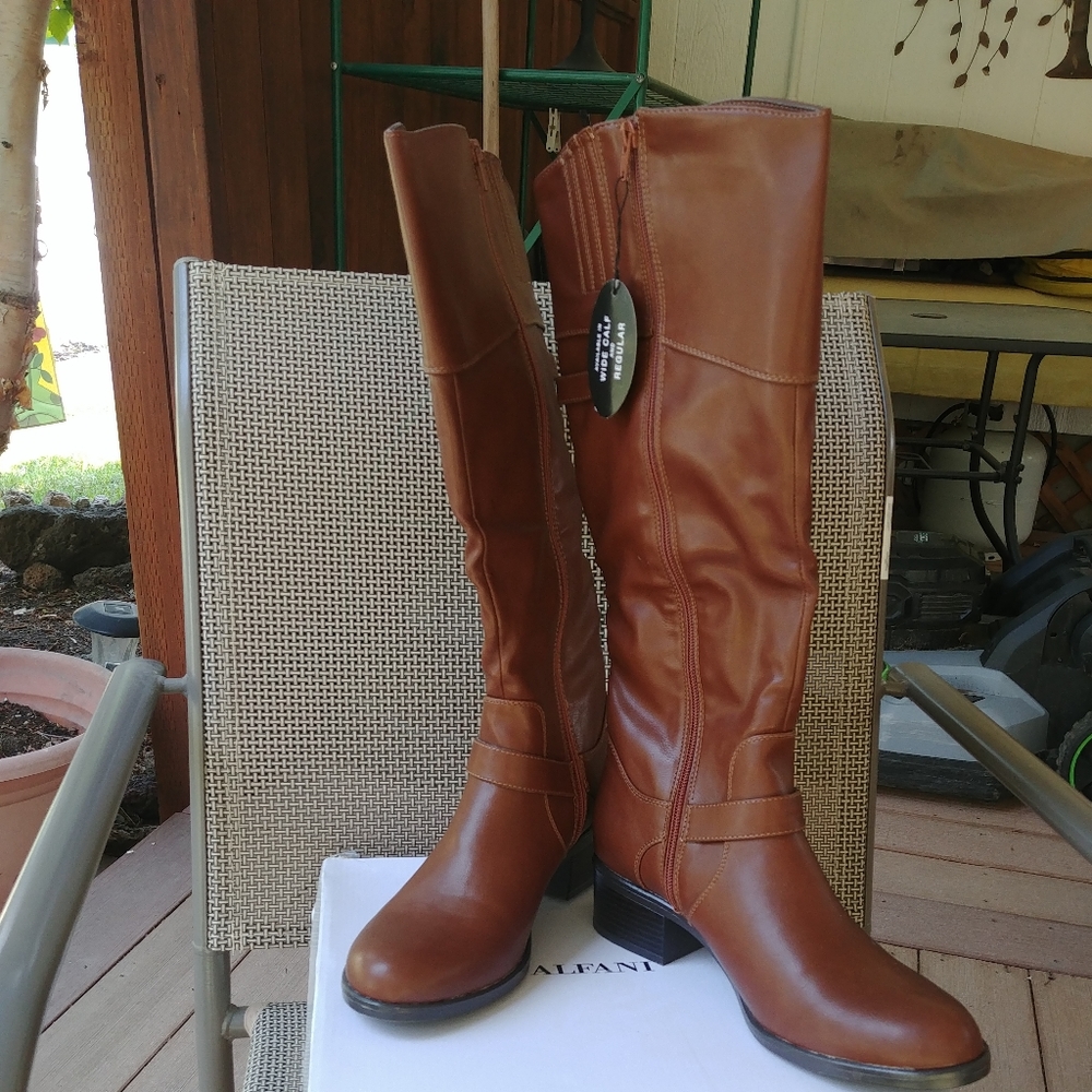 Alfani Tall brown Faux Leather Boots size 10